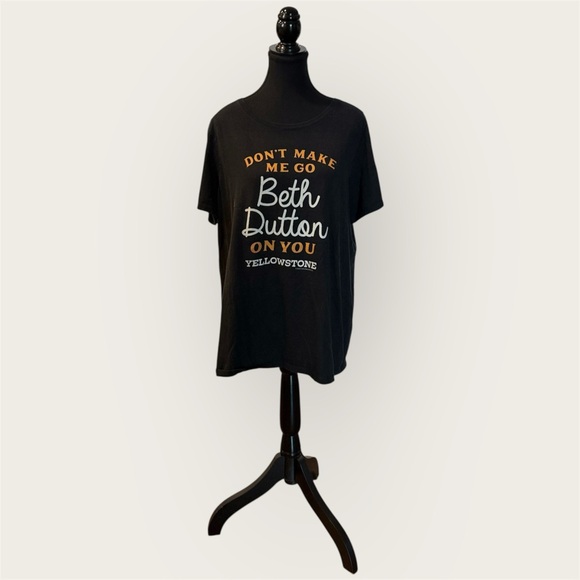 Undefined Tops - Yellowstone Black Womens T-Shirt with Bold Text